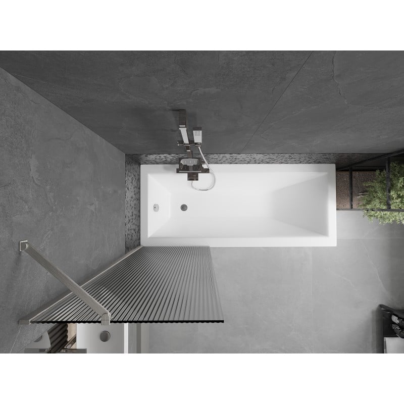 Mexen Next Wannenschirm 1-flügelig 60 x 150 cm, Streifen, gebürsteter Nickel - 895-060-000-00-09-97