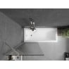 Mexen Next Badewannenabtrennung 1-flügelig 70 x 150 cm, gestreift, gebürstetes Nickel - 895-070-000-00-09-97