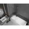 Mexen Next Badewannenfaltwand 1-teilig 80 x 150 cm, Streifen, gebürsteter Nickel - 895-080-000-00-09-97