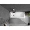 Mexen Next Badewannenfalttür 1-flügelig 100 x 150 cm, Streifen, gebürsteter Nickel - 895-100-000-00-09-97