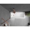 Mexen Next Badewannenabtrennung 1-flügelig 50 x 150 cm, satiniert, gebürstetes Kupfer - 895-050-000-00-30-65