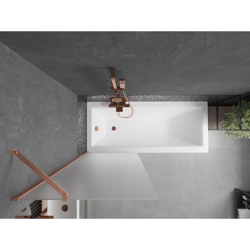 Mexen Next Badewannenwand 1-flügelig 70 x 150 cm, matt, gebürstetes Kupfer - 895-070-000-00-30-65