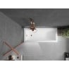 Mexen Next Badewannenwand 1-flügelig 70 x 150 cm, matt, gebürstetes Kupfer - 895-070-000-00-30-65
