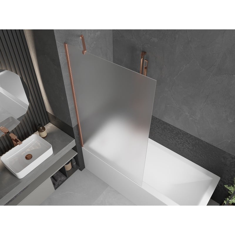 Mexen Next Badewannenfaltwand 1-flügelig 100 x 150 cm, matt, gebürstetes Kupfer - 895-100-000-00-30-65