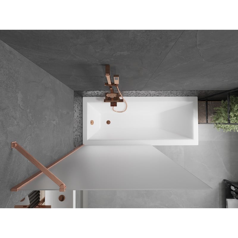 Mexen Next Badewannenfaltwand 1-flügelig 100 x 150 cm, matt, gebürstetes Kupfer - 895-100-000-00-30-65