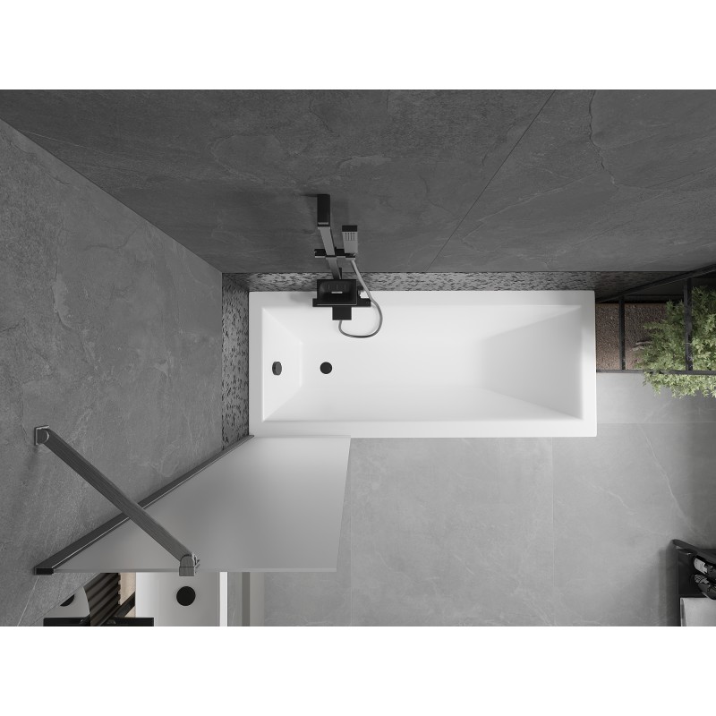Mexen Next Duschabtrennung 1-flügelig 50 x 150 cm, Raureif, gebürstetes Gun Gray - 895-050-000-00-30-66