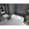 Mexen Next Badewannenwand, 1-flügelig, 60 x 150 cm, matt, gebürstetes Gun Gray - 895-060-000-00-30-66