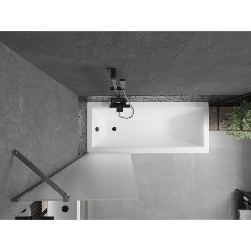 Mexen Next Badewannenwand, 1-flügelig, 60 x 150 cm, matt, gebürstetes Gun Gray - 895-060-000-00-30-66