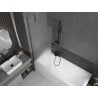 Mexen Next Badewannenwand 1-flügelig 70 x 150 cm, Milchglas, gebürstetes Gun Gray - 895-070-000-00-30-66