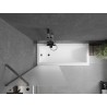 Mexen Next Badewannenwand 1-flügelig 70 x 150 cm, Milchglas, gebürstetes Gun Gray - 895-070-000-00-30-66