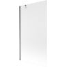 Mexen Next Badewannenabtrennung 1-flügelig 100 x 150 cm, Milchglas, Gun Metal - 895-100-000-00-30-95
