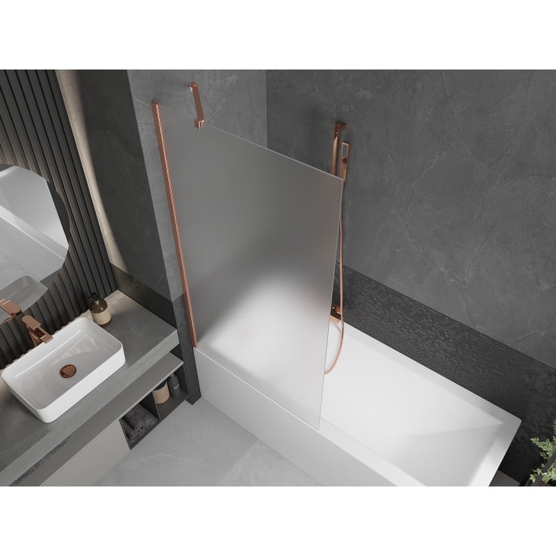 Mexen Next Badewannenabtrennung 1-flügelig 90 x 150 cm, matt, gebürstetes Kupfer - 895-090-000-00-30-65