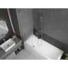 Mexen Next Badewannenabtrennung 1-flügelig 60 x 150 cm, Milchglas, gebürsteter Nickel - 895-060-000-00-30-97