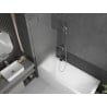 Mexen Next Badewannenwand 1-teilig 70 x 150 cm, Mattglas, gebürsteter Nickel - 895-070-000-00-30-97