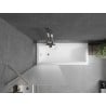Mexen Next Badewannenwand 1-teilig 70 x 150 cm, Mattglas, gebürsteter Nickel - 895-070-000-00-30-97