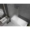 Mexen Next Badewannenabtrennung 1-flügelig 90 x 150 cm, matt, gebürsteter Nickel - 895-090-000-00-30-97