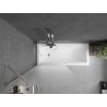 Mexen Next Badewannenabtrennung 1-flügelig 90 x 150 cm, matt, gebürsteter Nickel - 895-090-000-00-30-97