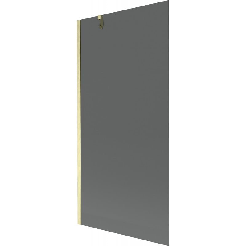 Mexen Next Duschabtrennung für die Badewanne 1-flügelig 90 x 150 cm, Graphit, gebürstetes Gold - 895-090-000-00-40-55