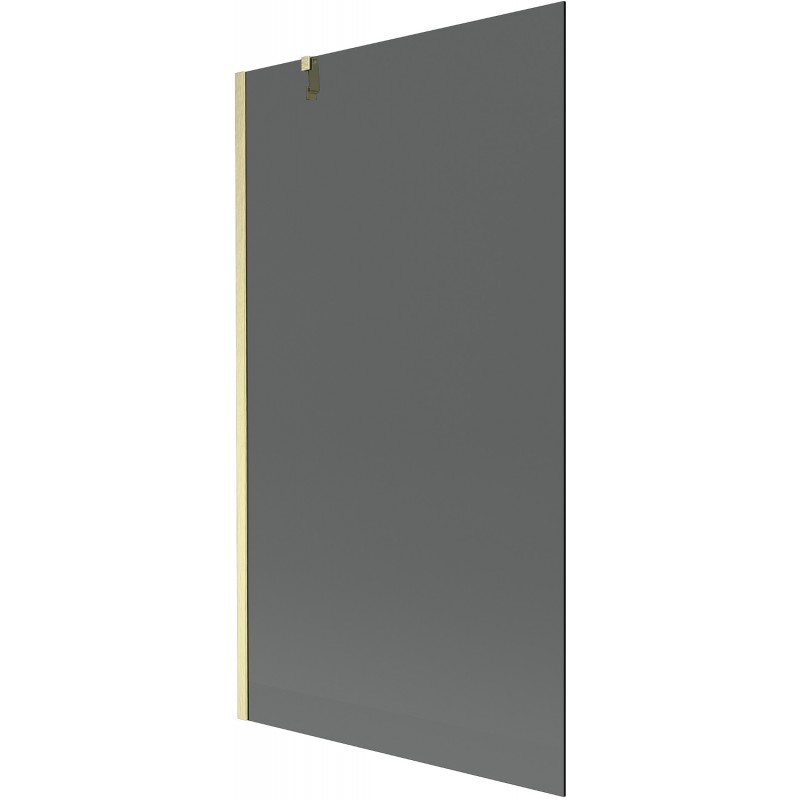 Mexen Next 1-flügelige Badewannenwand 100 x 150 cm, Graphit, gebürstetes Gold - 895-100-000-00-40-55