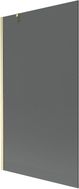 Mexen Next 1-flügelige Badewannenwand 100 x 150 cm, Graphit, gebürstetes Gold - 895-100-000-00-40-55