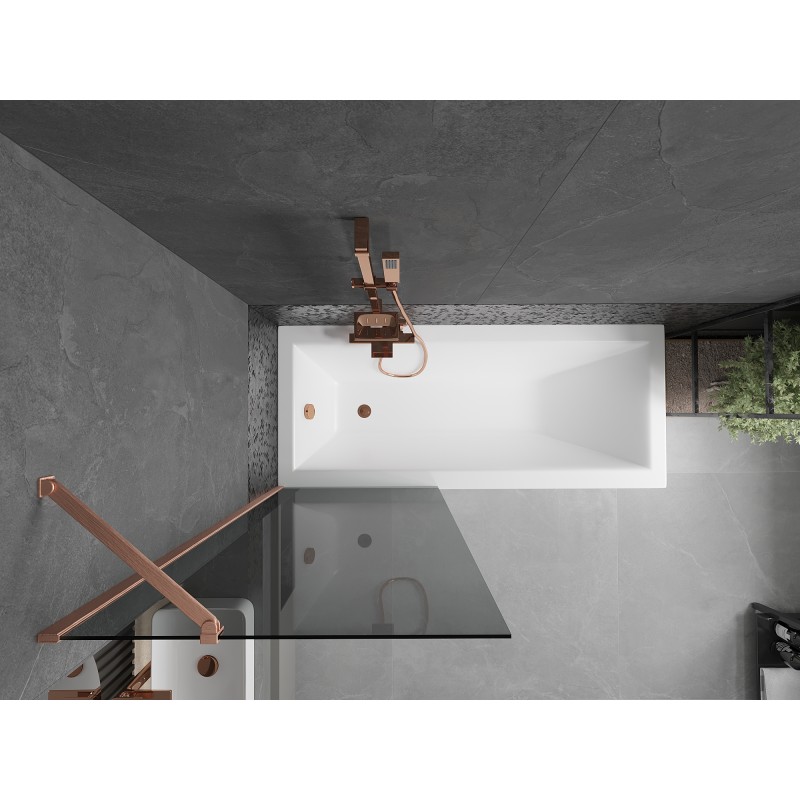 Mexen Next Badewannenfaltwand 1-flügelig 70 x 150 cm, graphit, gebürstetes Kupfer - 895-070-000-00-40-65