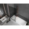 Mexen Next Badewannenabtrennung 1-flügelig 80 x 150 cm, Graphit, gebürstetes Kupfer - 895-080-000-00-40-65