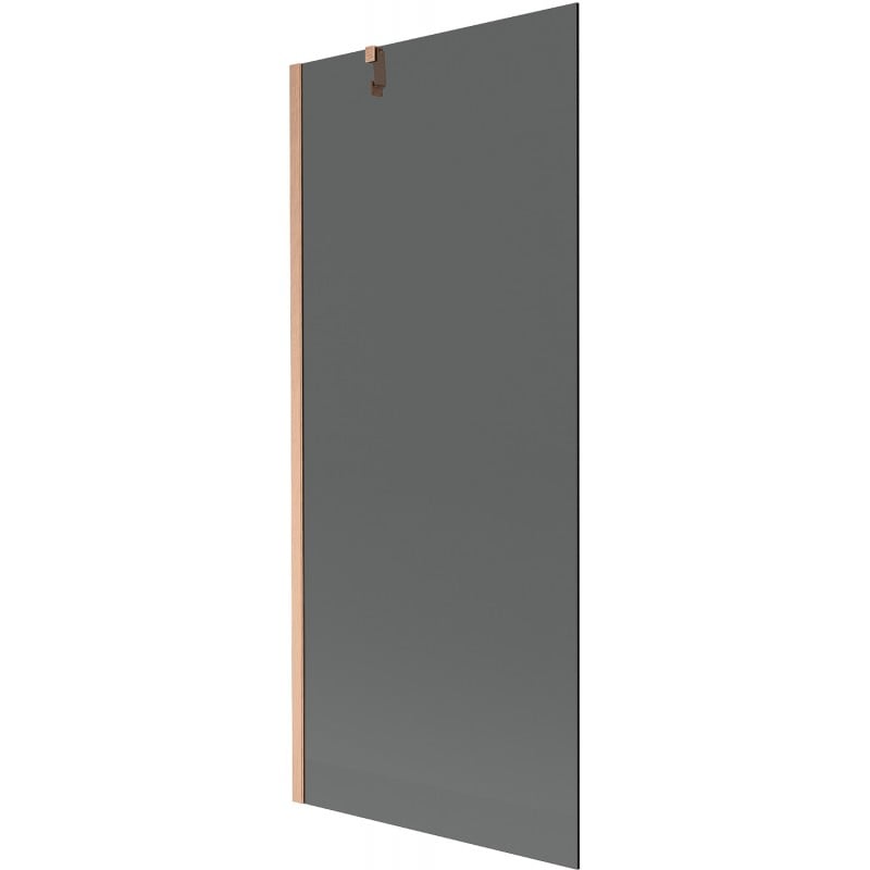 Mexen Next Badewannenabtrennung 1-flügelig 80 x 150 cm, Graphit, gebürstetes Kupfer - 895-080-000-00-40-65