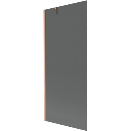 Mexen Next Badewannenabtrennung 1-flügelig 80 x 150 cm, Graphit, gebürstetes Kupfer - 895-080-000-00-40-65
