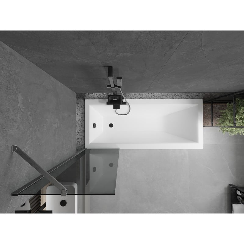 Mexen Next Badewannenabtrennung 1-flügelig 50 x 150 cm, Grafit, Gun Gray gebürstet - 895-050-000-00-40-66