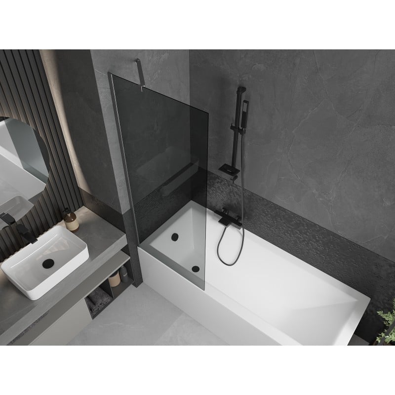 Mexen Next Badewannenfaltwand, 1-flügelig 70 x 150 cm, grafit, gebürstetes Gun Gray - 895-070-000-00-40-66