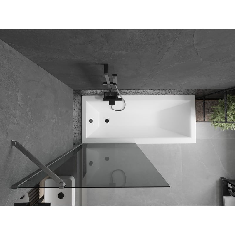 Mexen Next 1-flügelige Badewannenabtrennung 80 x 150 cm, grafit, gebürstet gun gray - 895-080-000-00-40-66