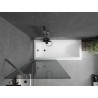 Mexen Next 1-flügelige Badewannenabtrennung 80 x 150 cm, grafit, gebürstet gun gray - 895-080-000-00-40-66