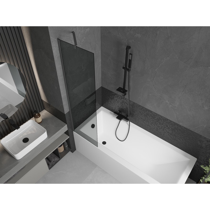 Mexen Next Badewannenfaltwand 1-flügelig 50 x 150 cm, Graphit, Gun Metal - 895-050-000-00-40-95