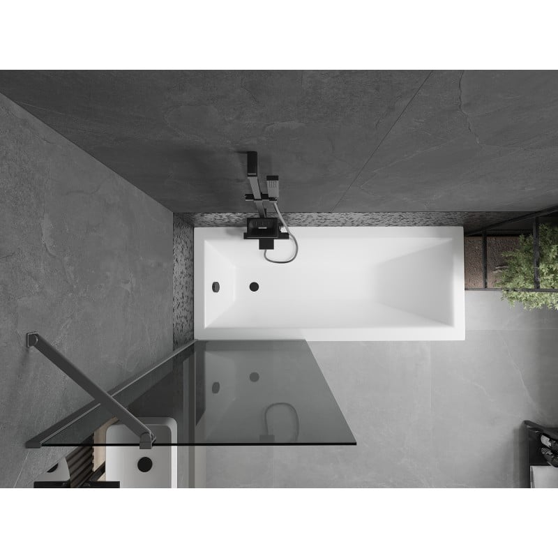 Mexen Next Badewannenabtrennung 1-flügelig 70 x 150 cm, Graphit, Gun Metal - 895-070-000-00-40-95