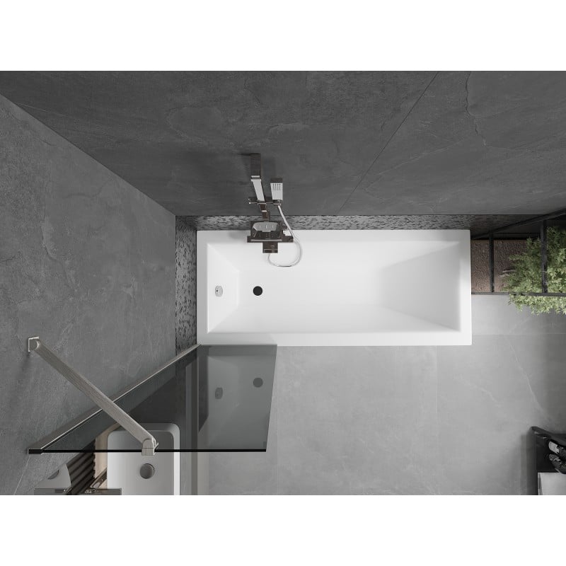 Mexen Next Badewannenfaltwand 1-teilig 50 x 150 cm, Graphit, gebürsteter Nickel - 895-050-000-00-40-97