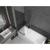 Mexen Next Badewannenabtrennung 1-flügelig 60 x 150 cm, grafit, gebürsteter Nickel - 895-060-000-00-40-97