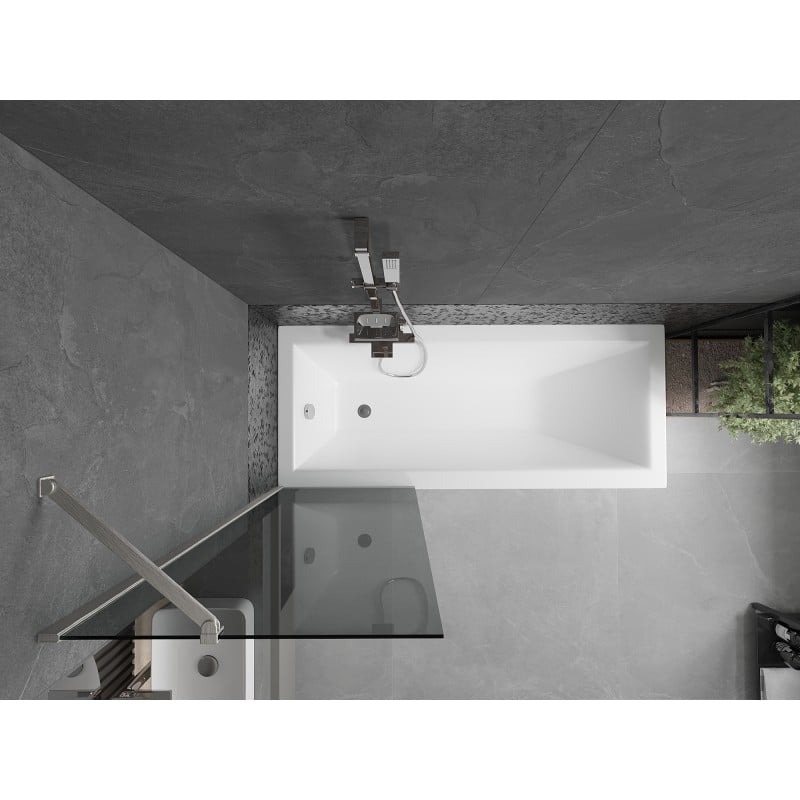 Mexen Next Badewannenabtrennung 1-flügelig 60 x 150 cm, grafit, gebürsteter Nickel - 895-060-000-00-40-97