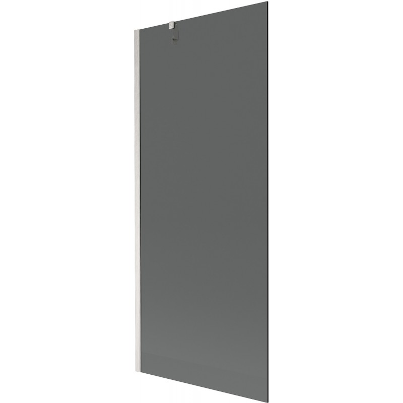 Mexen Next Badewannenabtrennung 1-flügelig 80 x 150 cm, Graphit, Gebürsteter Nickel - 895-080-000-00-40-97