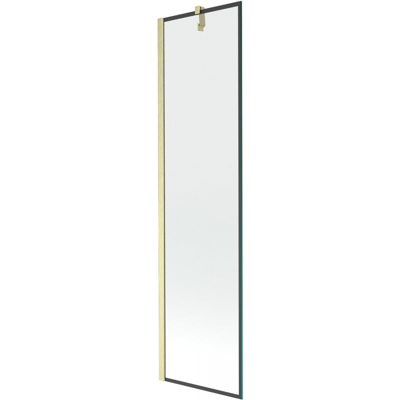 Mexen Next Duschwand 1-flügelig 50 x 150 cm, schwarzer Rahmen, gebürstetes Gold - 895-050-000-00-70-55