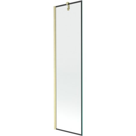 Mexen Next Duschwand 1-flügelig 50 x 150 cm, schwarzer Rahmen, gebürstetes Gold - 895-050-000-00-70-55
