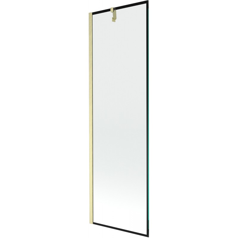 Mexen Next Badewannenfaltwand 1-flügelig 60 x 150 cm, schwarzer Rahmen, gebürstetes Gold - 895-060-000-00-70-55