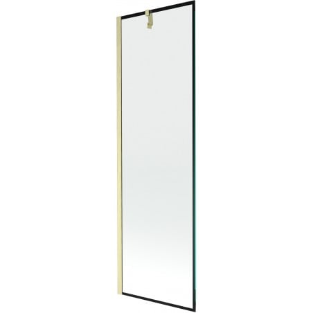 Mexen Next Badewannenfaltwand 1-flügelig 60 x 150 cm, schwarzer Rahmen, gebürstetes Gold - 895-060-000-00-70-55