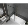 Mexen Next Badewannenwand 1-flügelig 70 x 150 cm, schwarzer Rahmen, gebürstetes Gold - 895-070-000-00-70-55