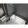 Mexen Next Badewannenfaltwand 1-flügelig 80 x 150 cm, schwarzer Rahmen, gebürstetes Gold - 895-080-000-00-70-55