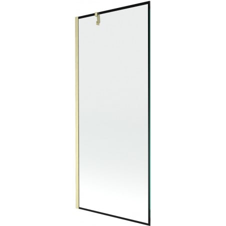 Mexen Next Badewannenfaltwand 1-flügelig 80 x 150 cm, schwarzer Rahmen, gebürstetes Gold - 895-080-000-00-70-55