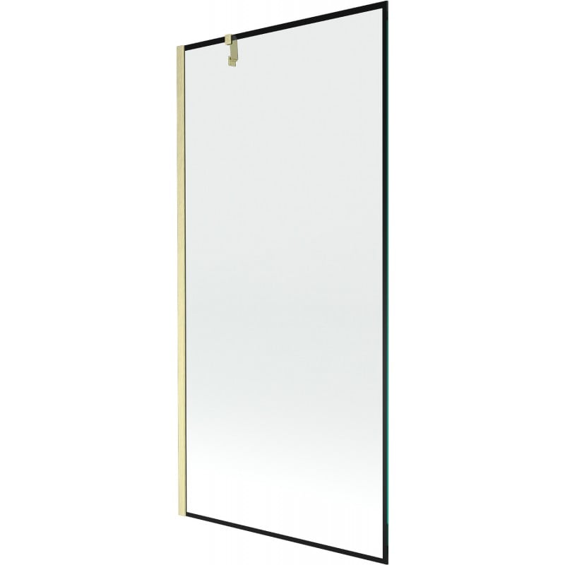 Mexen Next Badewannenfaltwand 1-flügelig 90 x 150 cm, schwarzer Rahmen, gebürstetes Gold - 895-090-000-00-70-55