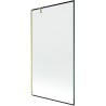 Mexen Next Badewannenfaltwand 1-flügelig 100 x 150 cm, schwarzer Rahmen, gebürstetes Gold - 895-100-000-00-70-55