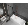 Mexen Next Badewannenfaltwand 1-flügelig 50 x 150 cm, schwarzer Rahmen, gebürstetes Kupfer - 895-050-000-00-70-65