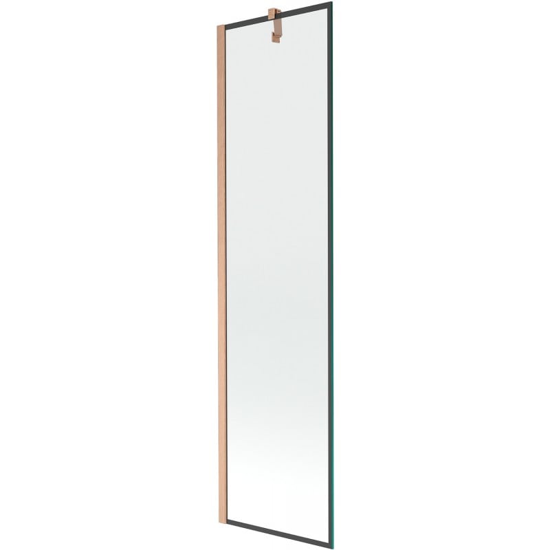 Mexen Next Badewannenfaltwand 1-flügelig 50 x 150 cm, schwarzer Rahmen, gebürstetes Kupfer - 895-050-000-00-70-65