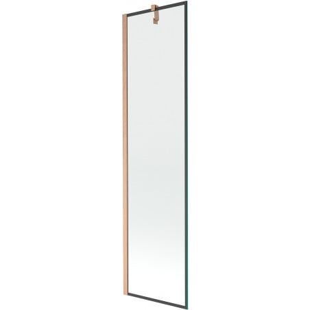 Mexen Next Badewannenfaltwand 1-flügelig 50 x 150 cm, schwarzer Rahmen, gebürstetes Kupfer - 895-050-000-00-70-65